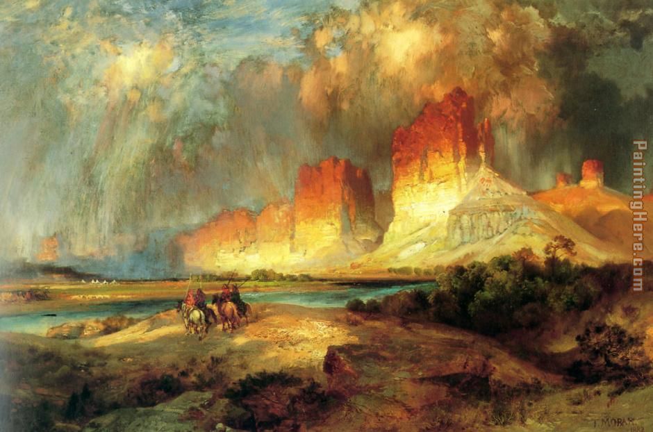 Cliffs of the Upper Colorado river painting - Thomas Moran Cliffs of the Upper Colorado river art painting